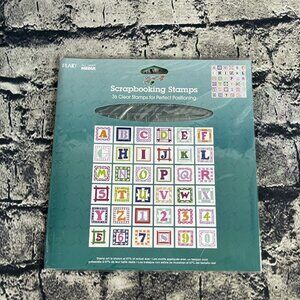 Scrapbooking Stamps QUILTED ALPHABET All Night Media 36 clear stamps 91404